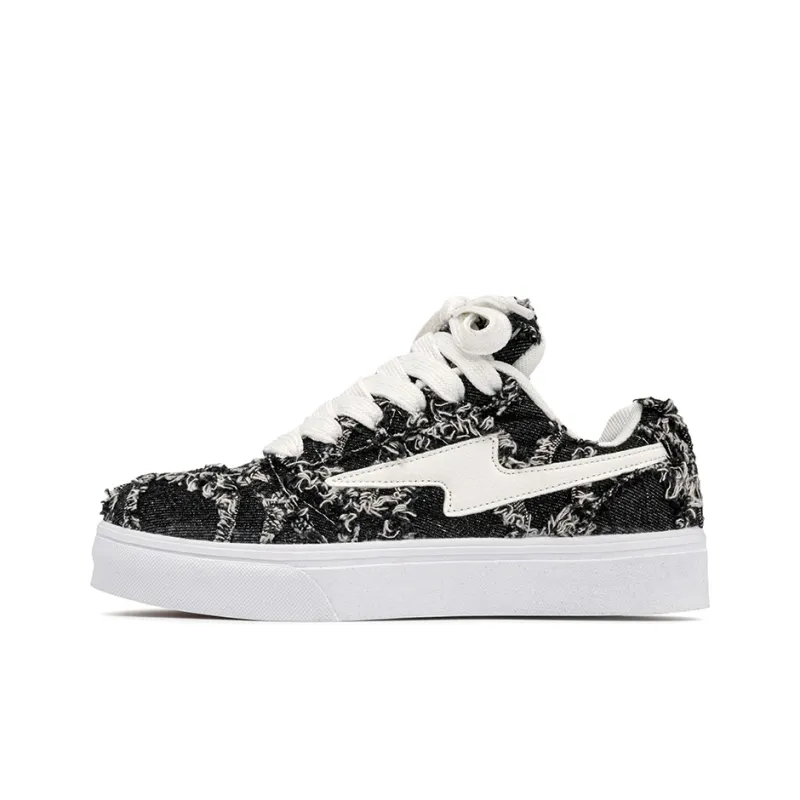 HUANAI Low Top Skateboard Shoes Unisex Black-2