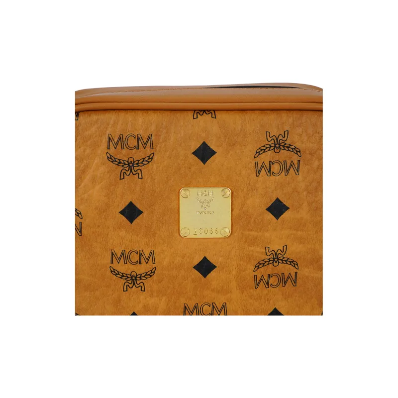 MCM Klassik Visetos Coated Canvas Shoulder Bag, Crossbody Bag Mini Unisex Cognac-4