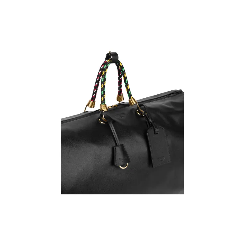 MOSCHINO Zip up Leather Duffle Bag-3