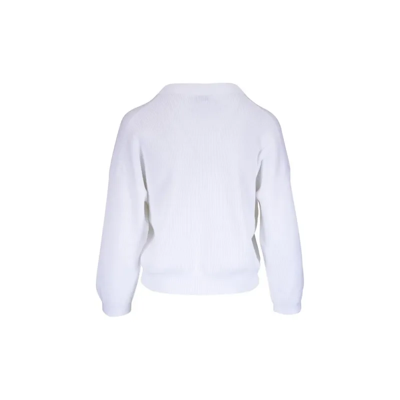 Brunello Cucinelli Monili Embellished V Neck Jumper-1