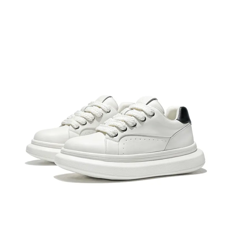 MOERBAI Original Machine Series Wear-Resistant Breathable Height Increasing Low-Top Casual Shoes Men's White-1