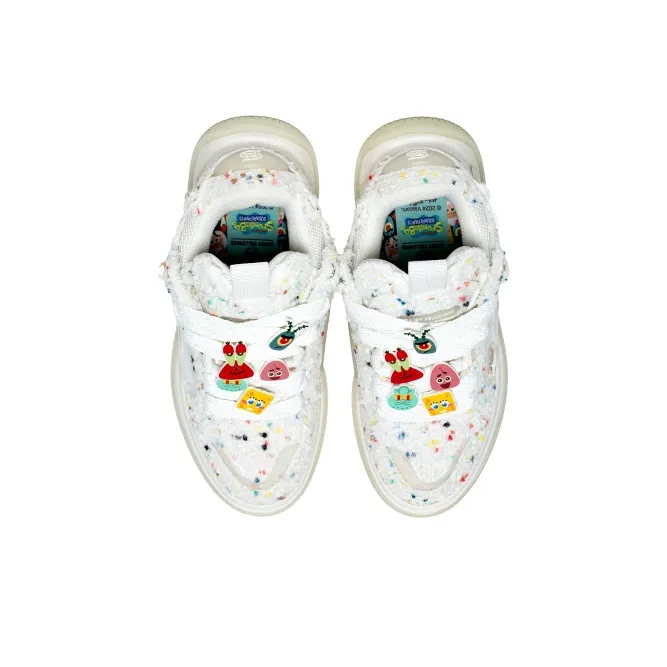 SPONGEBOB SQUAREPANTS x Daisy Fellowes Rocket 001 Slip Resistant Height Increasing Skateboard Shoes Unisex White-4