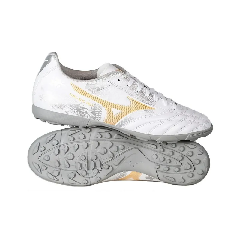 Mizuno Morelia Neo AG Rubber Short Studs Cushioned Wear Resistant Breathable Coverage Soccer Shoes Men's White Gold-2