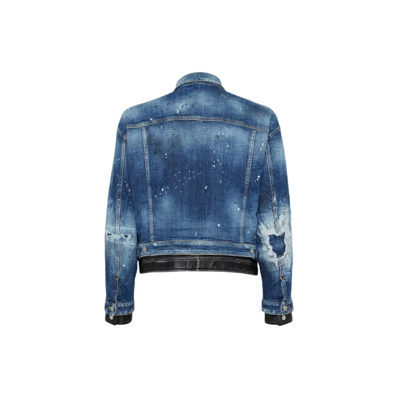 DSQUARED 2 Layered Distressed Denim Jacket-1