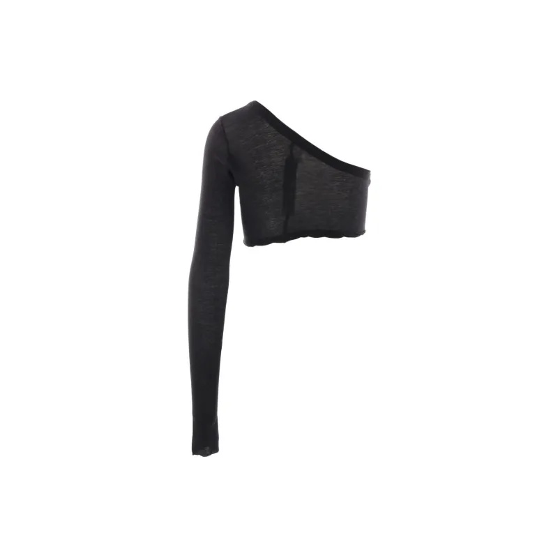 RICK OWENS Single Shoulder Cropped Top-1