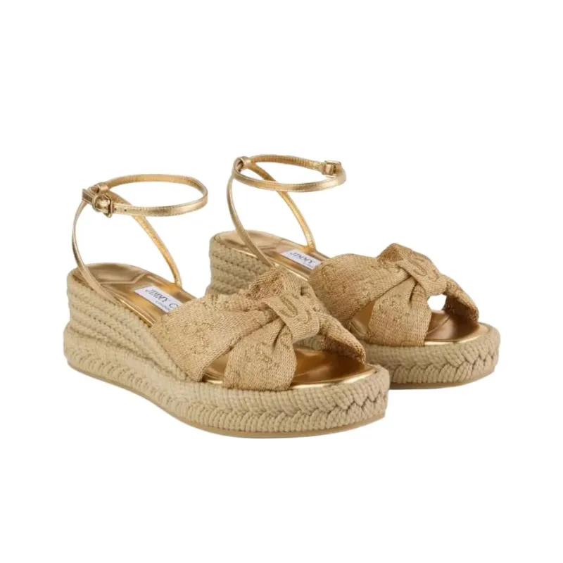 Jimmy Choo Aella One Strap Sandals 6cm Women's Beige-2