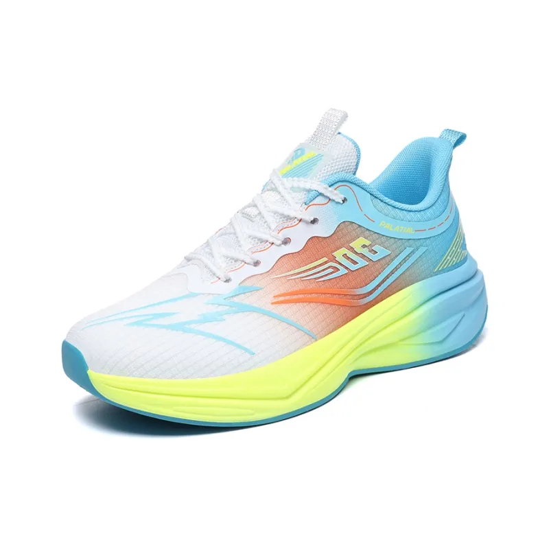 PALATIAL Shanling Running Shoes Men Low Top Sea Salt Blue/Misty Black Blue/White Orange-8