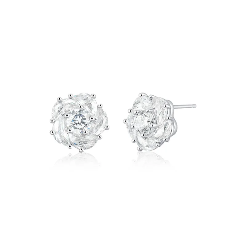 Abyb Charming S925 Sterling Silver Stud Stud Earrings Women's-0
