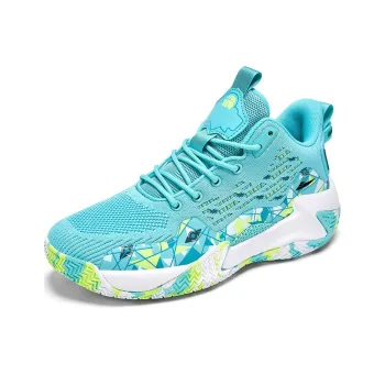 Kuding Basketball Shoes Men High Top Black White Black Orange Red Aqua Green