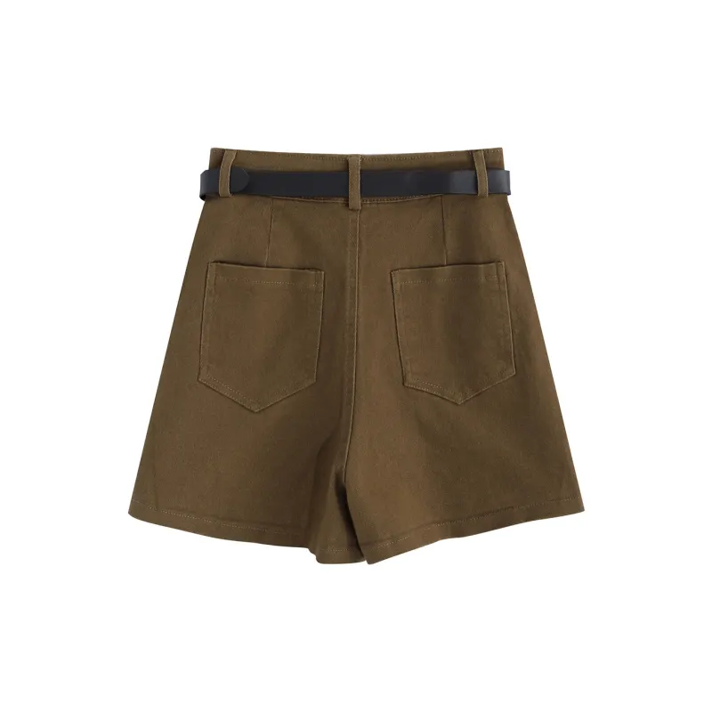 Garbege Casual Short Skirts Women's Khaki-1