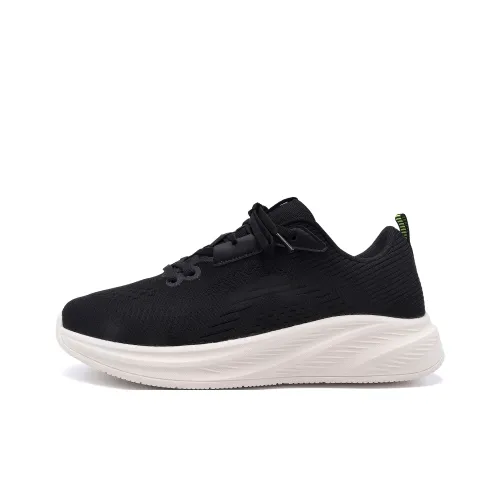 HUANQIU Abrasion Resistant Quick Dry Lightweight Low Top Casual Running Shoes Men's Black