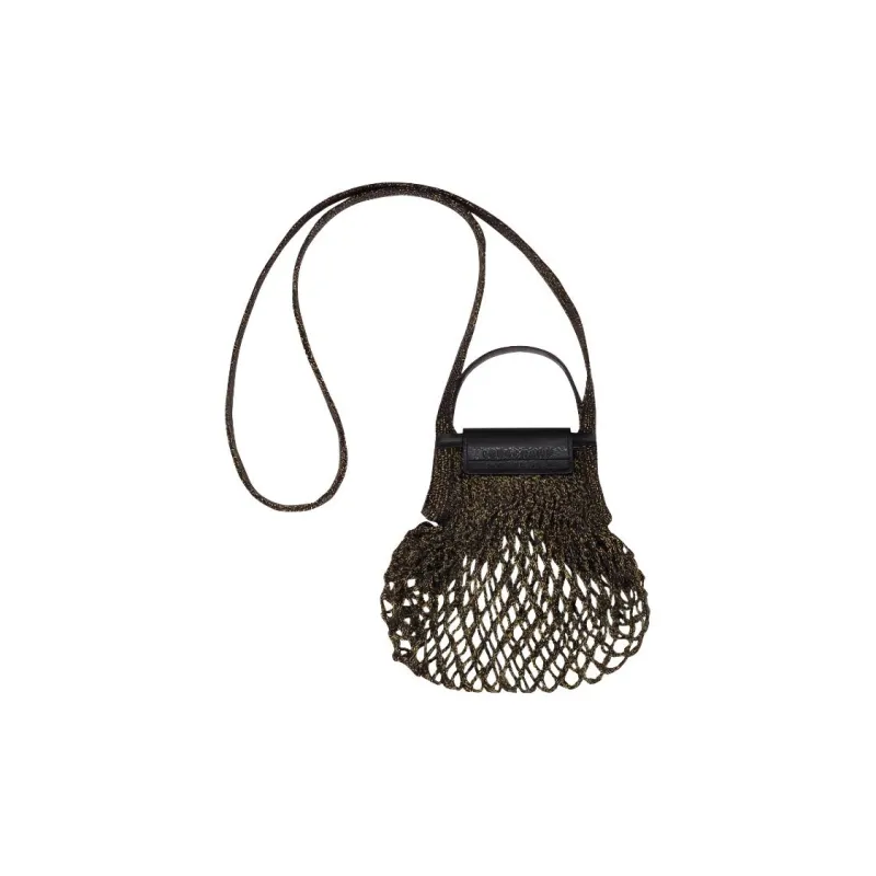 LONGCHAMP Le Pliage Cotton With Cow Leather Trim Handbag Shoulder Bag Crossbody Bag Extra Small Women's Gold-1