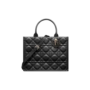 DIOR BookTote Cow Leather Tote Bag, Shopping Bag, Shoulder Bag, Handbag Medium Size Women's Black