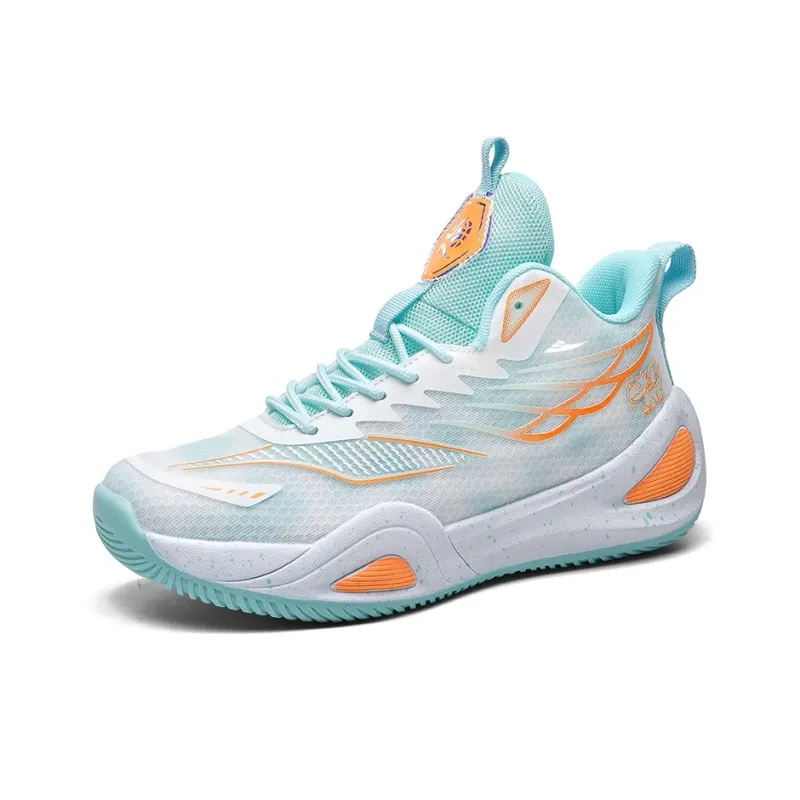 Kuding Basketball Shoes Unisex High Top White Pink/White Blue/White Moon-11