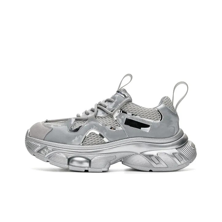 HR Low-Top Chunky Sneakers Women's Silver-0