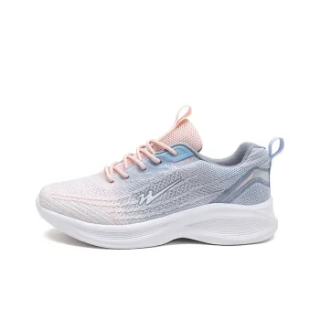 Binary Cushioning Lightweight Breathable Slip Resistant Low Top Running Shoes Women's Light Yellow Blue