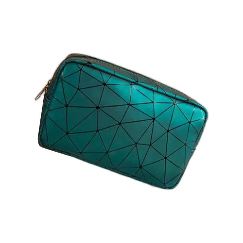 JINGLINGLONG Diamond Pattern Makeup Bag PU Waterproof Toiletry Bag Travel Portable Cosmetics Storage Bag-7