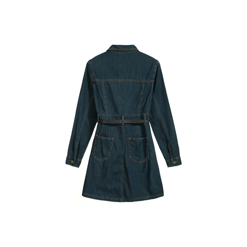 COVER TIME Long Sleeved Dress Women's Dark Blue-1