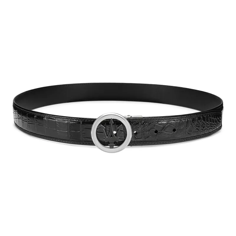 Maserati Farmed Crocodile Leather Belts Men's 3.5cm-7