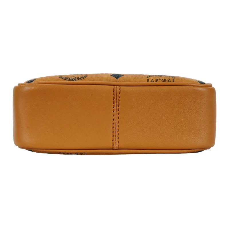 MCM Klassik Visetos Coated Canvas Shoulder Bag, Crossbody Bag Mini Unisex Cognac-3
