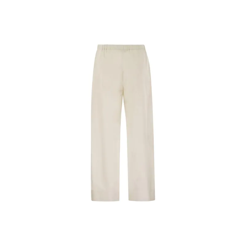 'S MAX MARA Argento Drawstring Wide Leg Trousers-1
