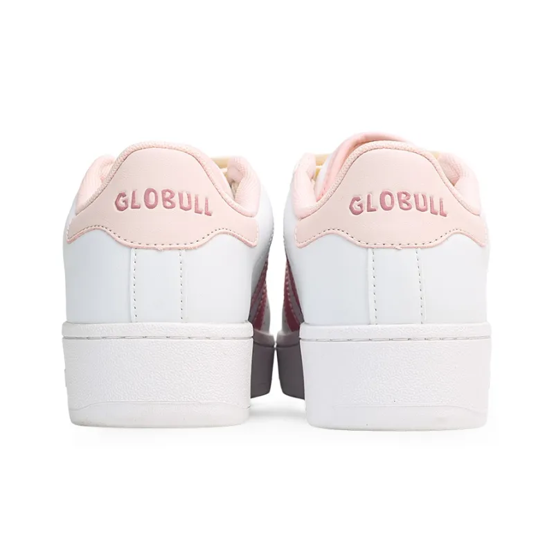 GLO BULL Durable Lightweight And Breathable Low-Top Skateboard Shoes Women's White Pink-4