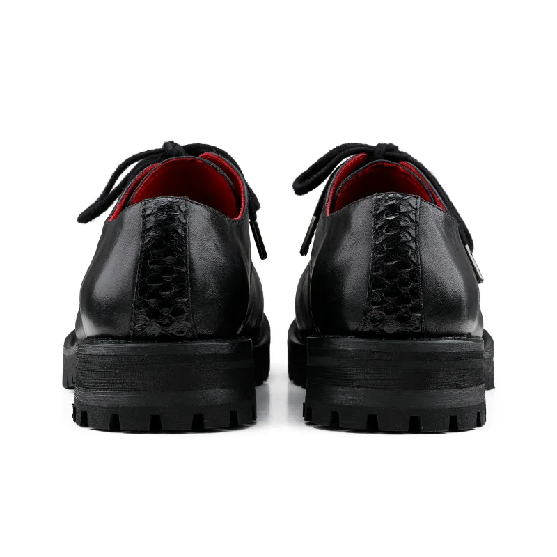 HANQIAORIJI Black Blood Series Wear-Resistant Height Increasing Low-Top Casual Shoes Unisex Bordeaux Red-5