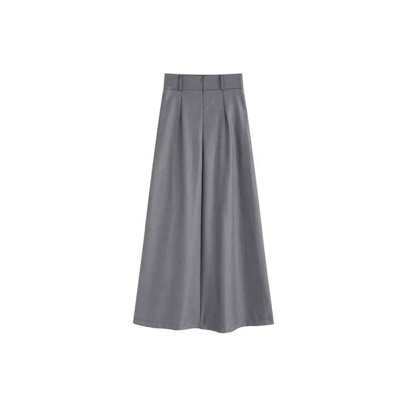 Garbege Casual Long Skirts Women's Gray-1