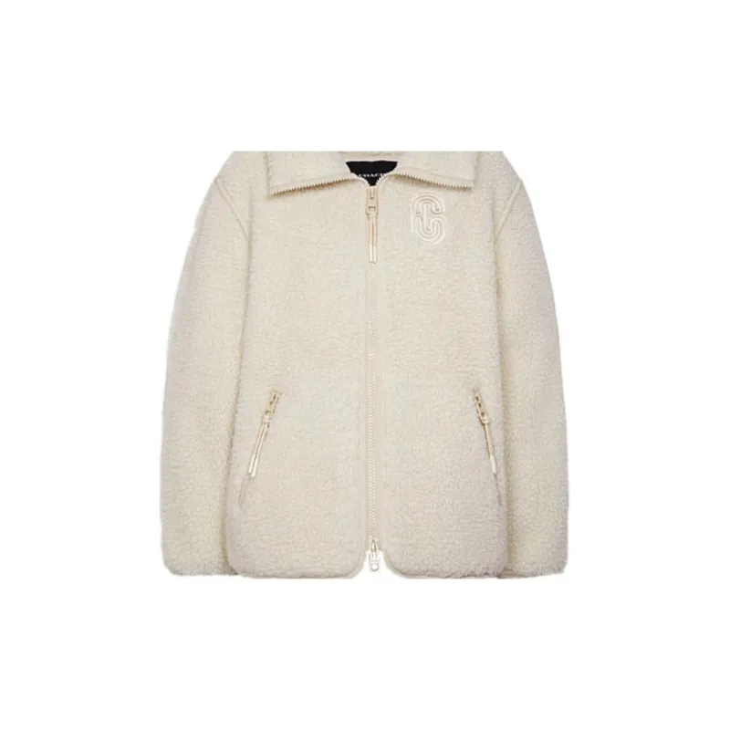 COACH FW21 Velvet feel Coat Women's White-3
