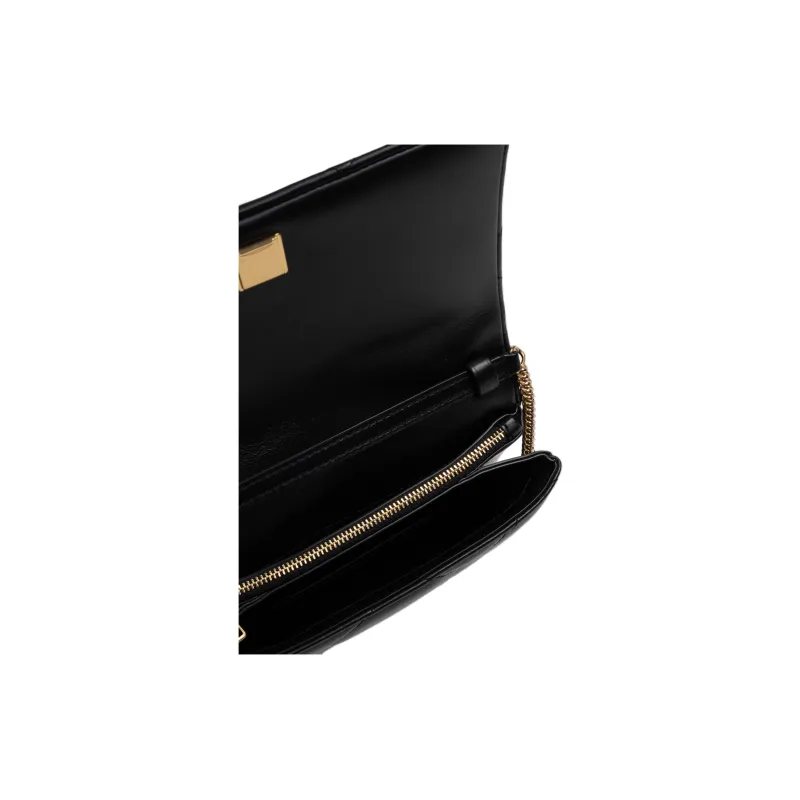 TORY BURCH Kira Leather Shoulder Bag Women's Black-3