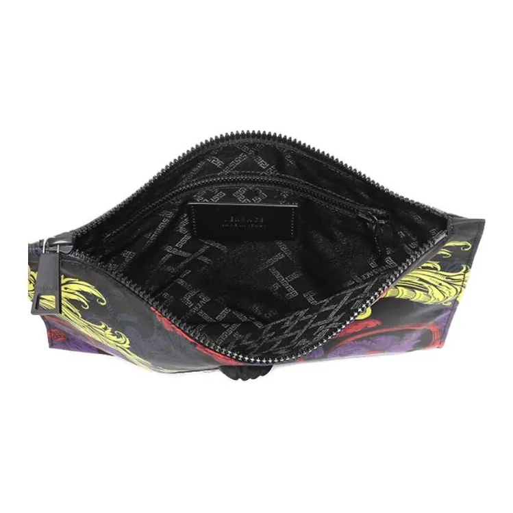 VERSACE Nylon Fabric Shoulder Bag Clutch Large Size Women's-3