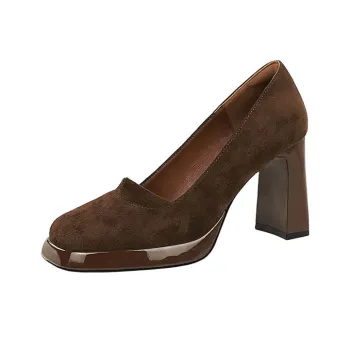 BIGTREE Chunky Heel High Heels Women's