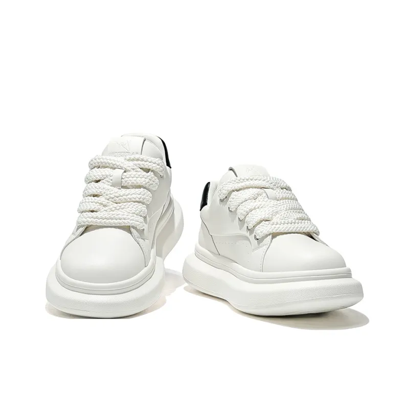 MOERBAI Original Machine Series Wear-Resistant Breathable Height Increasing Low-Top Casual Shoes Men's White-2