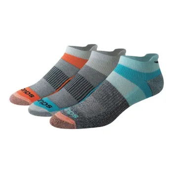 Saucony Inferno Cushioned No ShowTab Socks Sets Unisex 3 Pack Gray