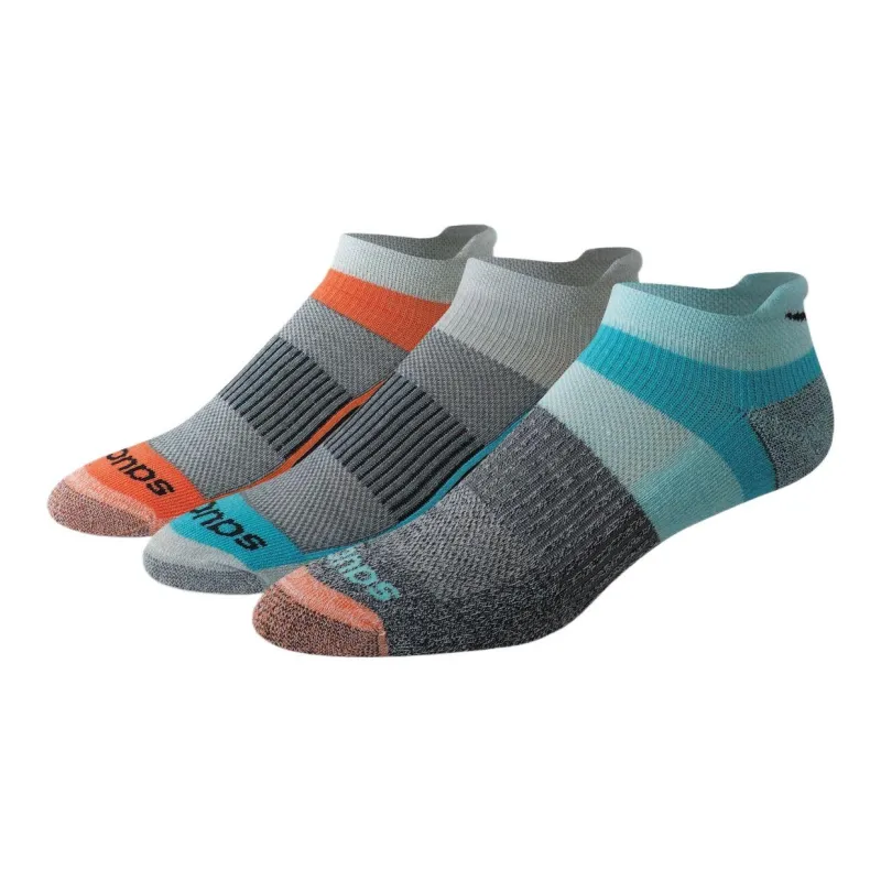 Saucony Inferno Cushioned No ShowTab Socks Sets Unisex 3 Pack Gray-0