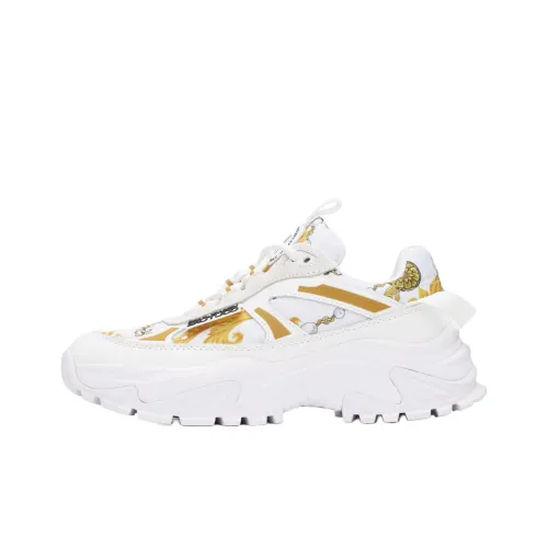 VERSACE JEANS COUTURE Low Top Casual Shoes Women's White Gold
