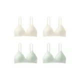 4 Pack White 2+Mint Green 2