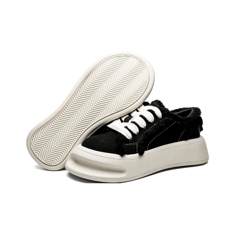 Mo Xu Abrasion Resistant Low Top Canvas Shoes Unisex Black-4