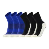 Crew Glue Soccer Socks 6 Pack (3 Blue/3 Black)