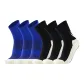 Crew Socks with Rubber Strips Soccer Socks 6 Pack (3 Blue/3 Black)