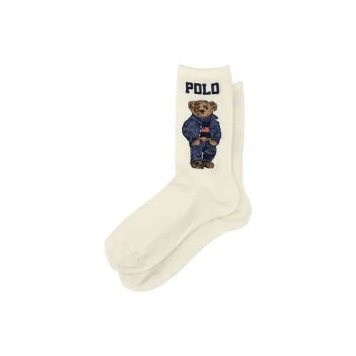 Polo Ralph Lauren SS25 Mid Calf Socks Women's 1 Pack White