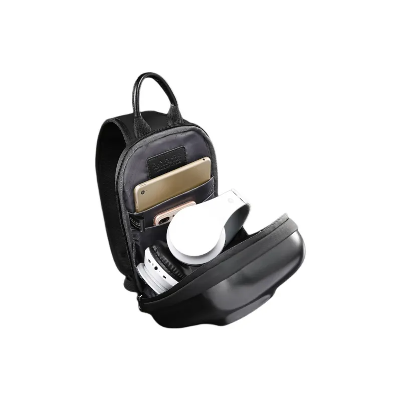 BANGE Hard Shell Laptop Bag IPad Bag Single Shoulder Crossbody Sling Bag Unisex Black-3