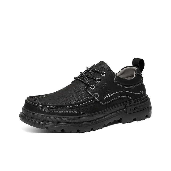 HANG TEN Men's Casual Shoes Men Low Top Black/Light Brown-8