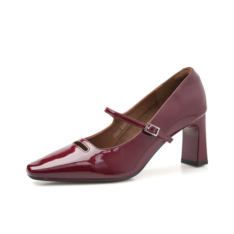 POOQ Chunky Heel High Heels 7CM Women's-9