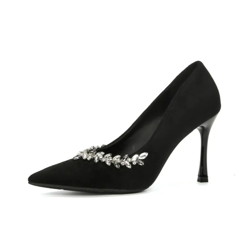 PARK DANCE Slim Heel High Heels Women's Black-5