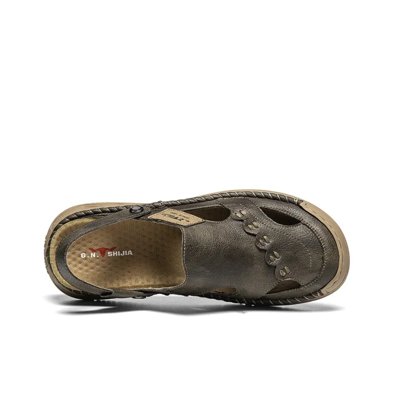 G.N.SHIJIA Black Gold Ox Collection Beach Sandals Men's-9