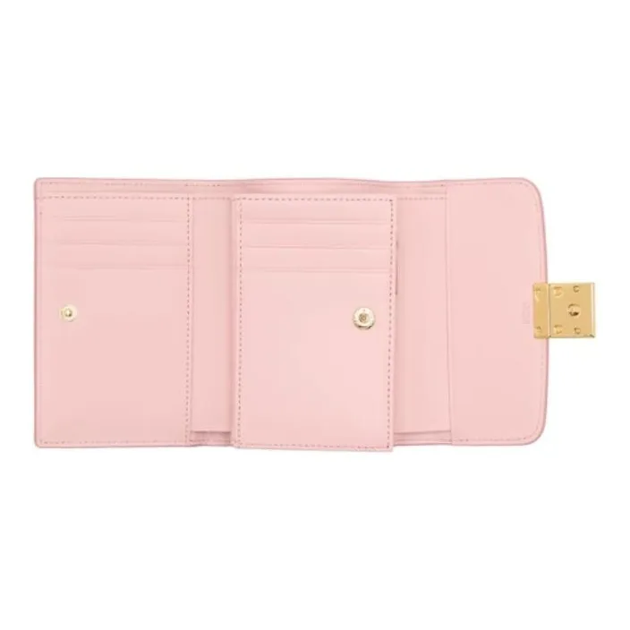 MCM Tracy Visetos Leather Wallet Small Size Women's Pink-2