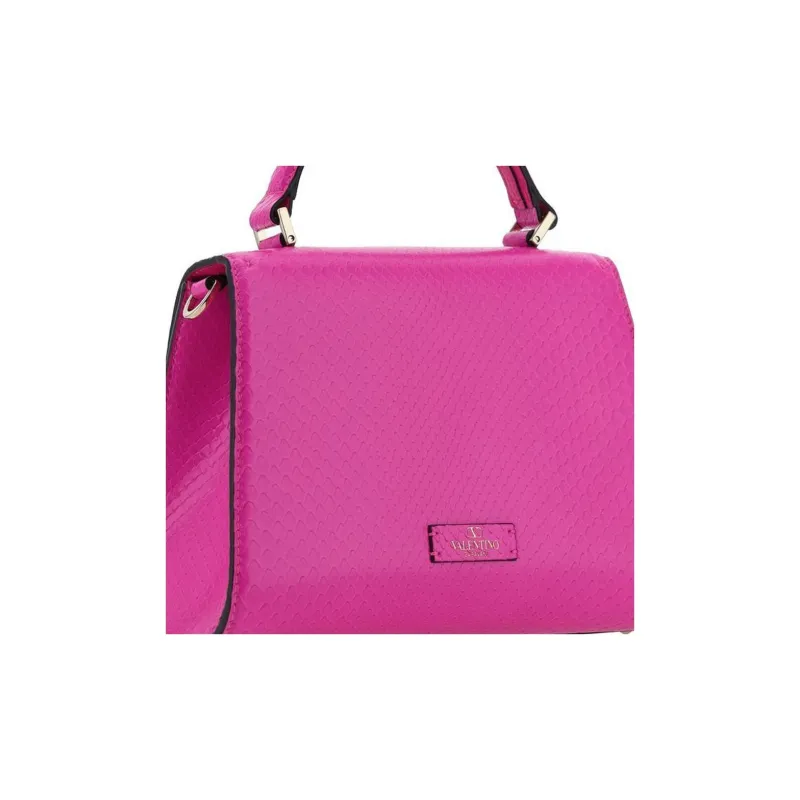 Valentino VSLING Calfskin Handbag Small Size Women's Pink-4
