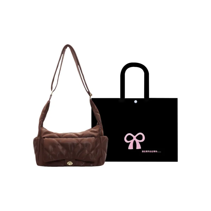 HACIN Pu Shoulder Bag Regular Women's Black/Burgundy/Brown-6