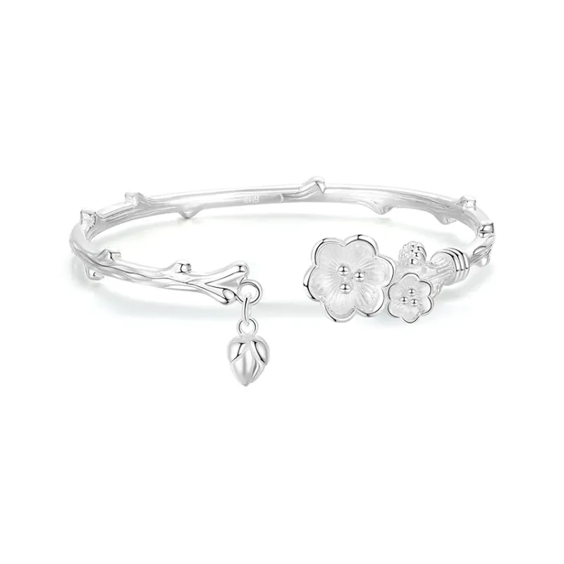 CHINA GOLD S999 Fine Silver Bangles Women's-0